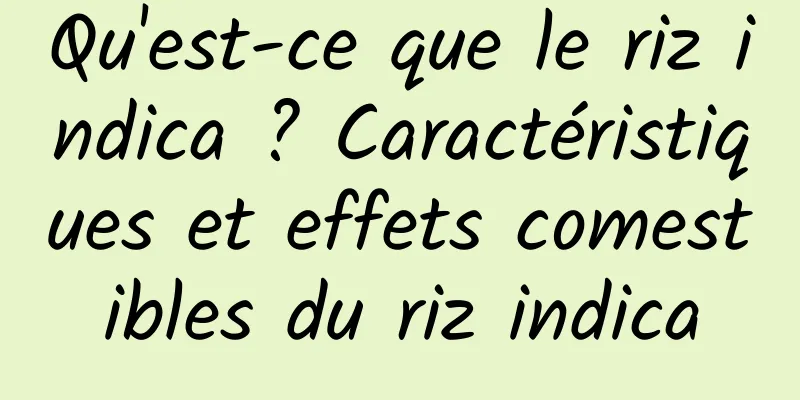 Qu'est-ce que le riz indica ? Caractéristiques et effets comestibles du riz indica