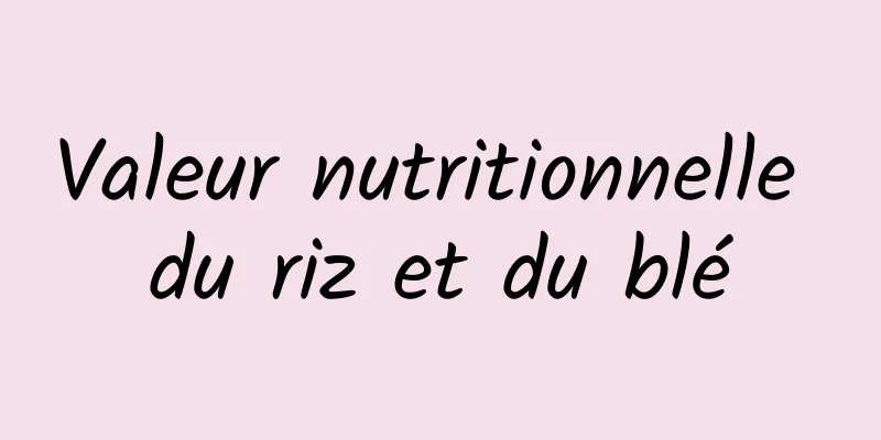 Valeur nutritionnelle du riz et du blé