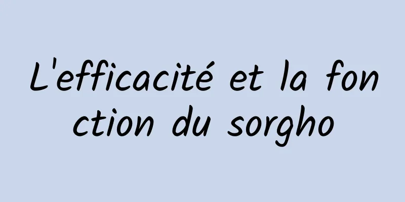 L'efficacité et la fonction du sorgho