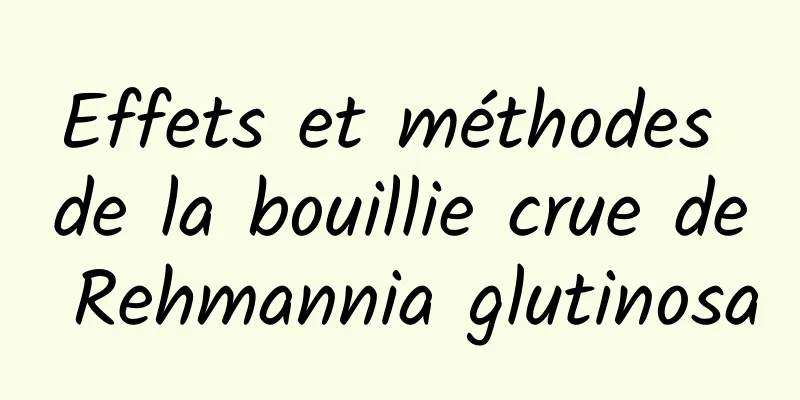 Effets et méthodes de la bouillie crue de Rehmannia glutinosa