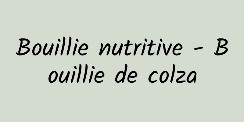 Bouillie nutritive - Bouillie de colza