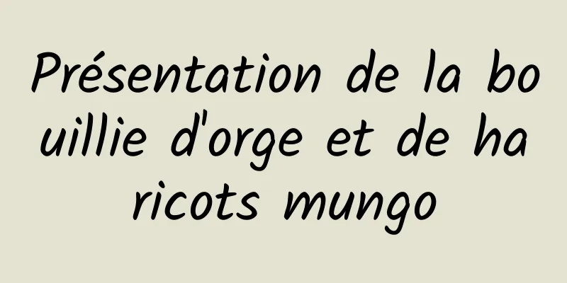 Présentation de la bouillie d'orge et de haricots mungo