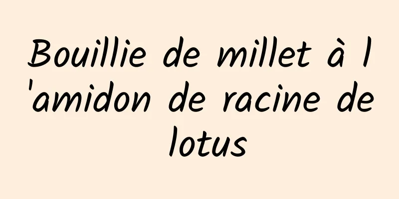 Bouillie de millet à l'amidon de racine de lotus