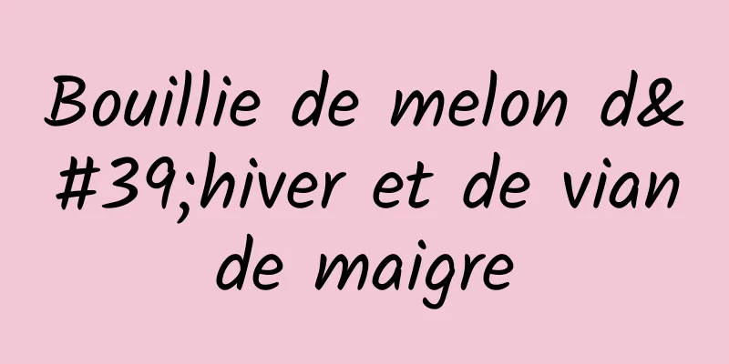 Bouillie de melon d'hiver et de viande maigre