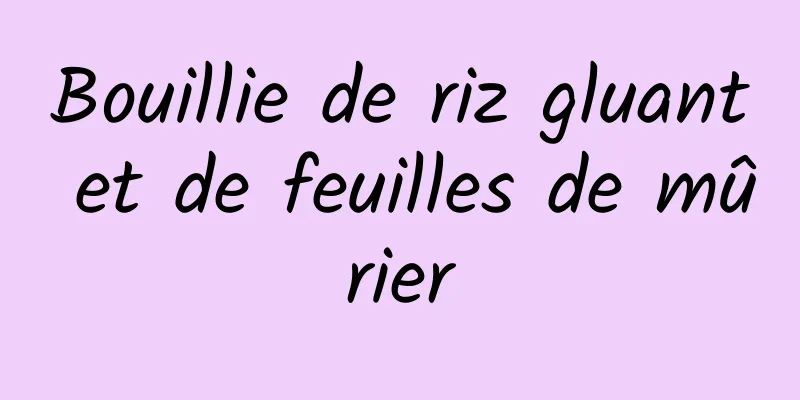 Bouillie de riz gluant et de feuilles de mûrier