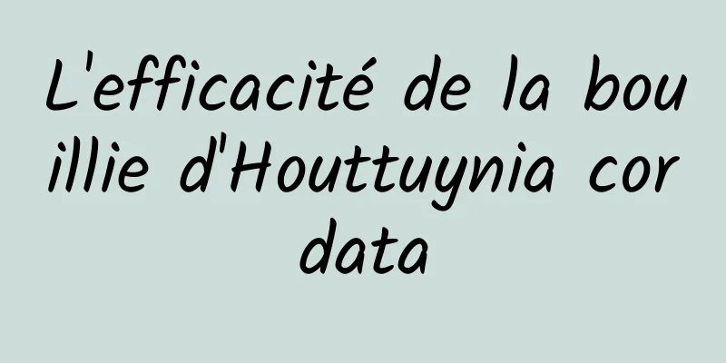 L'efficacité de la bouillie d'Houttuynia cordata