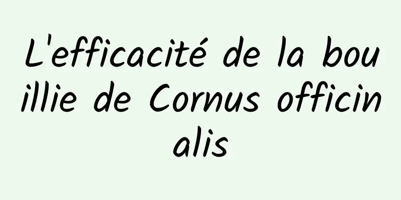 L'efficacité de la bouillie de Cornus officinalis