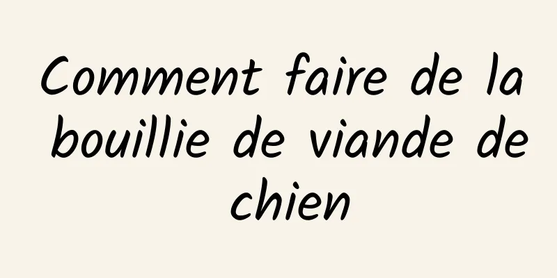 Comment faire de la bouillie de viande de chien