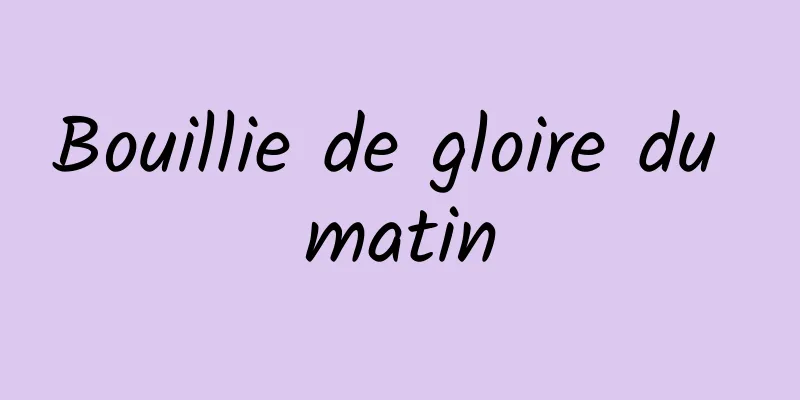 Bouillie de gloire du matin