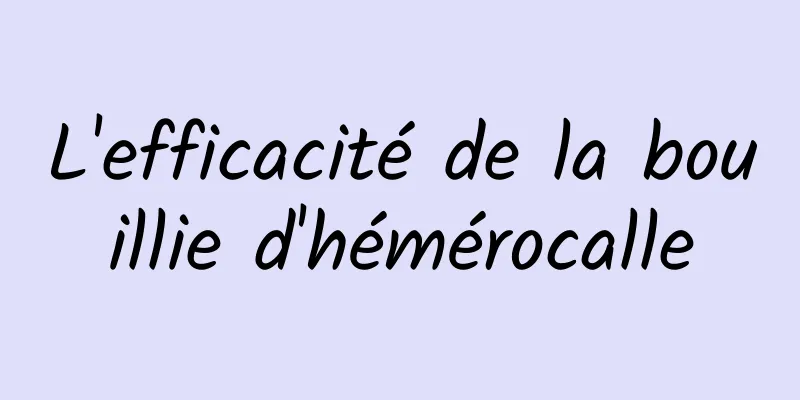 L'efficacité de la bouillie d'hémérocalle