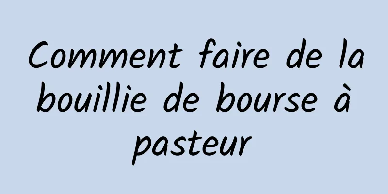 Comment faire de la bouillie de bourse à pasteur