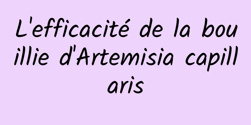 L'efficacité de la bouillie d'Artemisia capillaris