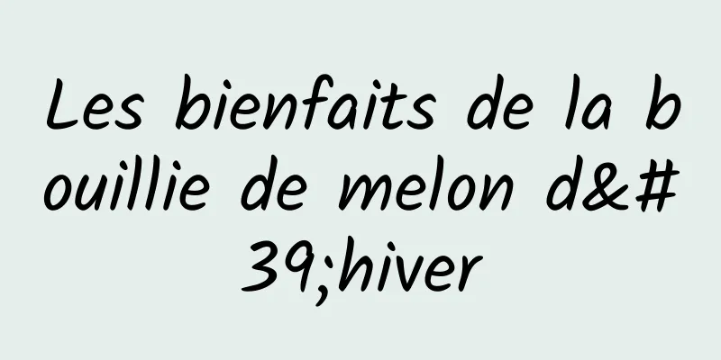 Les bienfaits de la bouillie de melon d'hiver