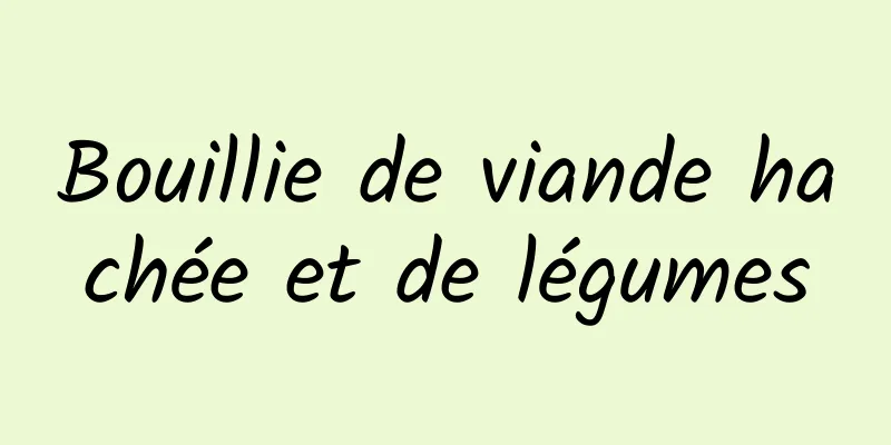 Bouillie de viande hachée et de légumes