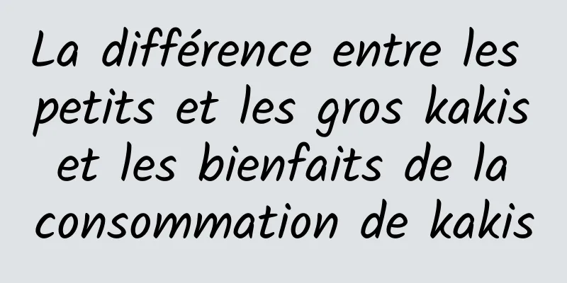 La différence entre les petits et les gros kakis et les bienfaits de la consommation de kakis