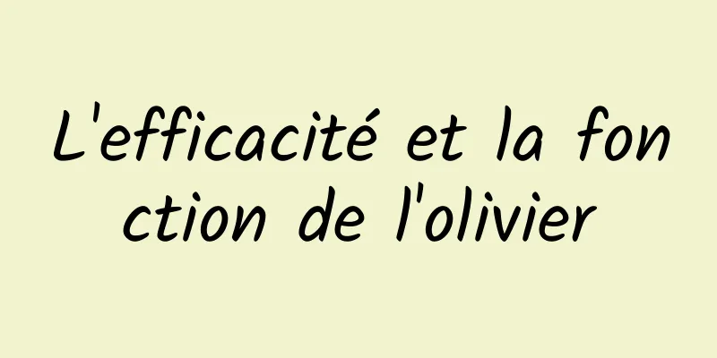 L'efficacité et la fonction de l'olivier