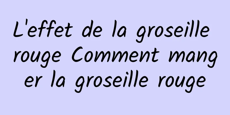 L'effet de la groseille rouge Comment manger la groseille rouge