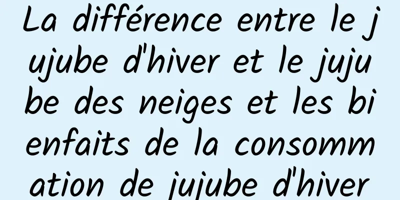 La différence entre le jujube d'hiver et le jujube des neiges et les bienfaits de la consommation de jujube d'hiver