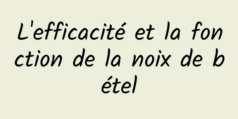 L'efficacité et la fonction de la noix de bétel