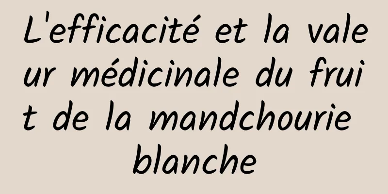 L'efficacité et la valeur médicinale du fruit de la mandchourie blanche