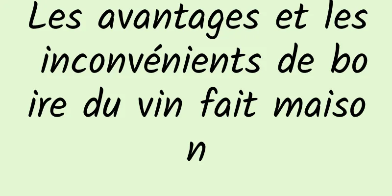 Les avantages et les inconvénients de boire du vin fait maison