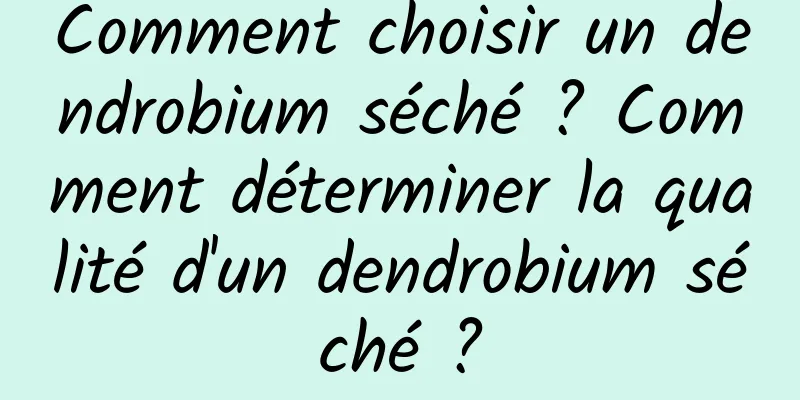 Comment choisir un dendrobium séché ? Comment déterminer la qualité d'un dendrobium séché ?