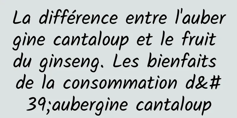 La différence entre l'aubergine cantaloup et le fruit du ginseng. Les bienfaits de la consommation d'aubergine cantaloup