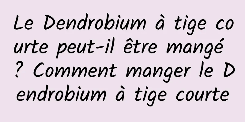 Le Dendrobium à tige courte peut-il être mangé ? Comment manger le Dendrobium à tige courte