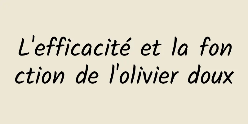 L'efficacité et la fonction de l'olivier doux