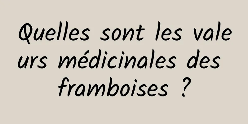 Quelles sont les valeurs médicinales des framboises ?