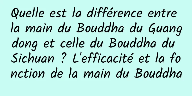 Quelle est la différence entre la main du Bouddha du Guangdong et celle du Bouddha du Sichuan ? L'efficacité et la fonction de la main du Bouddha