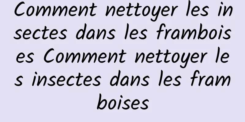 Comment nettoyer les insectes dans les framboises Comment nettoyer les insectes dans les framboises