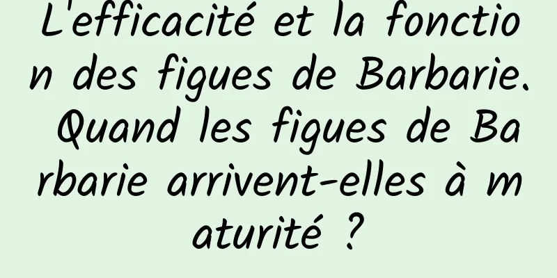 L'efficacité et la fonction des figues de Barbarie. Quand les figues de Barbarie arrivent-elles à maturité ?