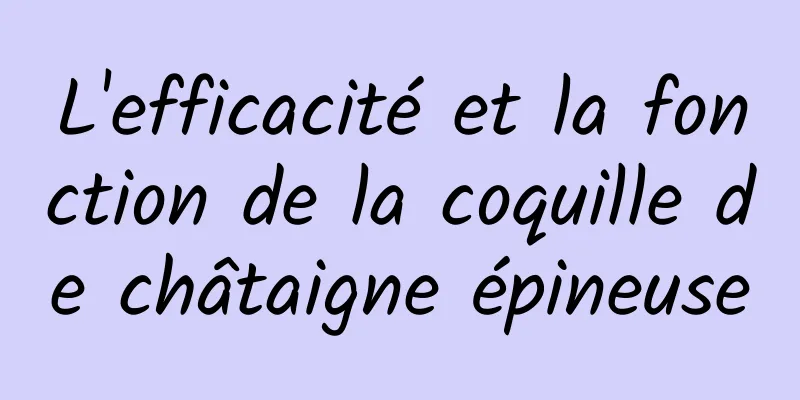 L'efficacité et la fonction de la coquille de châtaigne épineuse