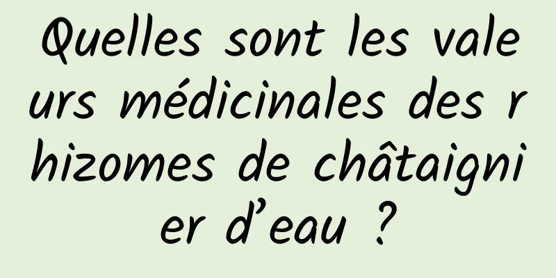 Quelles sont les valeurs médicinales des rhizomes de châtaignier d’eau ?