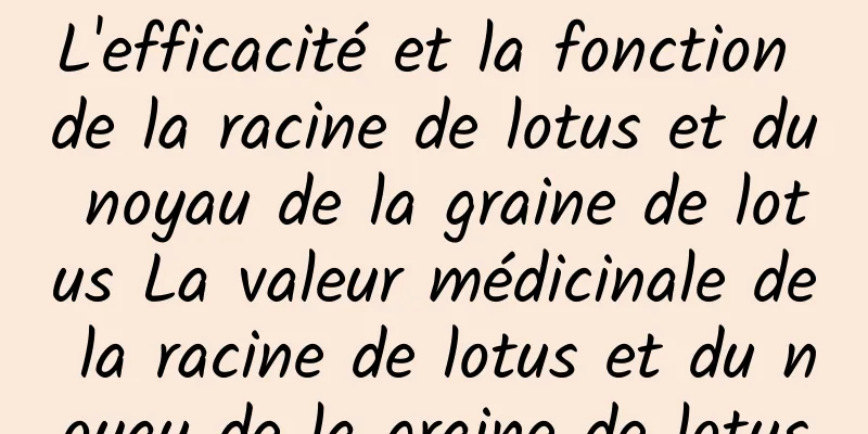 L'efficacité et la fonction de la racine de lotus et du noyau de la graine de lotus La valeur médicinale de la racine de lotus et du noyau de la graine de lotus