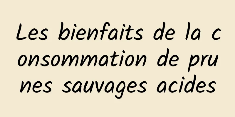 Les bienfaits de la consommation de prunes sauvages acides