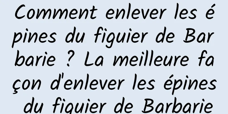 Comment enlever les épines du figuier de Barbarie ? La meilleure façon d'enlever les épines du figuier de Barbarie