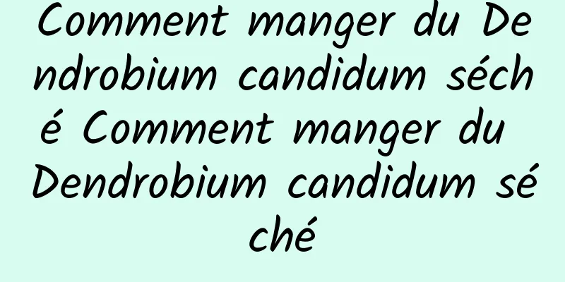 Comment manger du Dendrobium candidum séché Comment manger du Dendrobium candidum séché