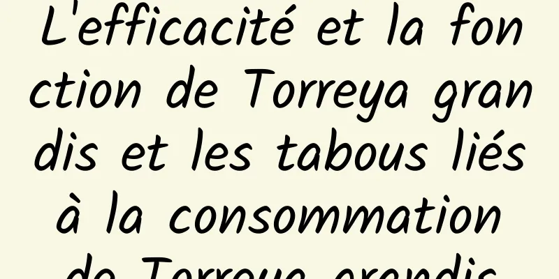 L'efficacité et la fonction de Torreya grandis et les tabous liés à la consommation de Torreya grandis