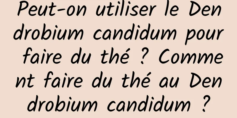 Peut-on utiliser le Dendrobium candidum pour faire du thé ? Comment faire du thé au Dendrobium candidum ?