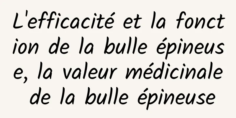 L'efficacité et la fonction de la bulle épineuse, la valeur médicinale de la bulle épineuse