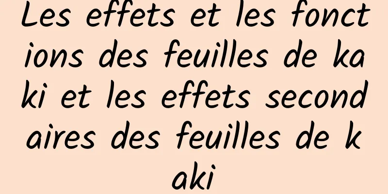 Les effets et les fonctions des feuilles de kaki et les effets secondaires des feuilles de kaki