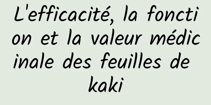 L'efficacité, la fonction et la valeur médicinale des feuilles de kaki