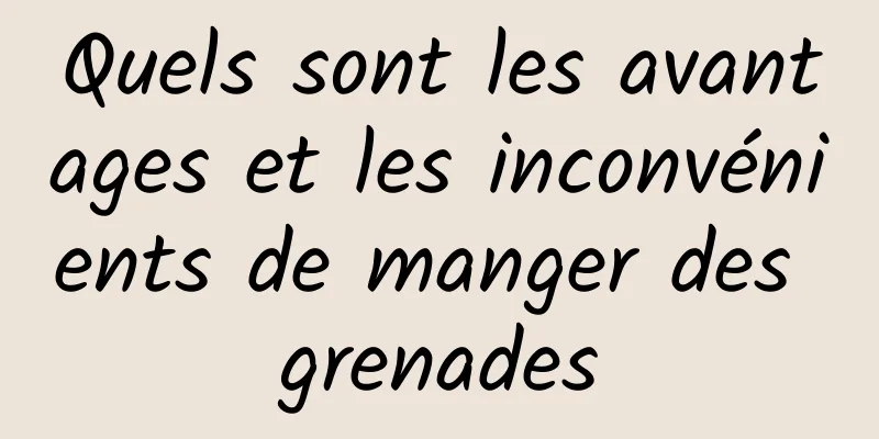 Quels sont les avantages et les inconvénients de manger des grenades