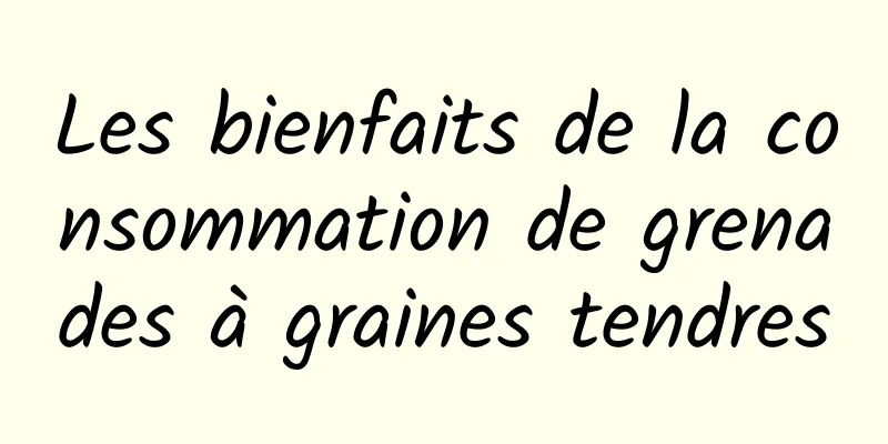 Les bienfaits de la consommation de grenades à graines tendres