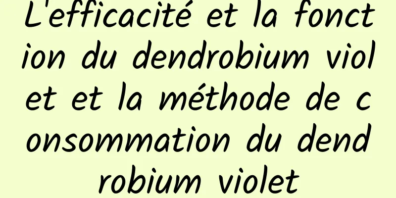 L'efficacité et la fonction du dendrobium violet et la méthode de consommation du dendrobium violet