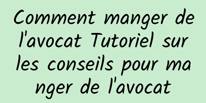 Comment manger de l'avocat Tutoriel sur les conseils pour manger de l'avocat