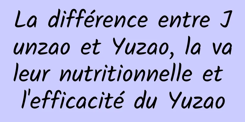 La différence entre Junzao et Yuzao, la valeur nutritionnelle et l'efficacité du Yuzao