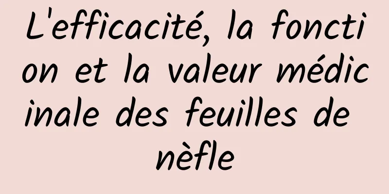 L'efficacité, la fonction et la valeur médicinale des feuilles de nèfle